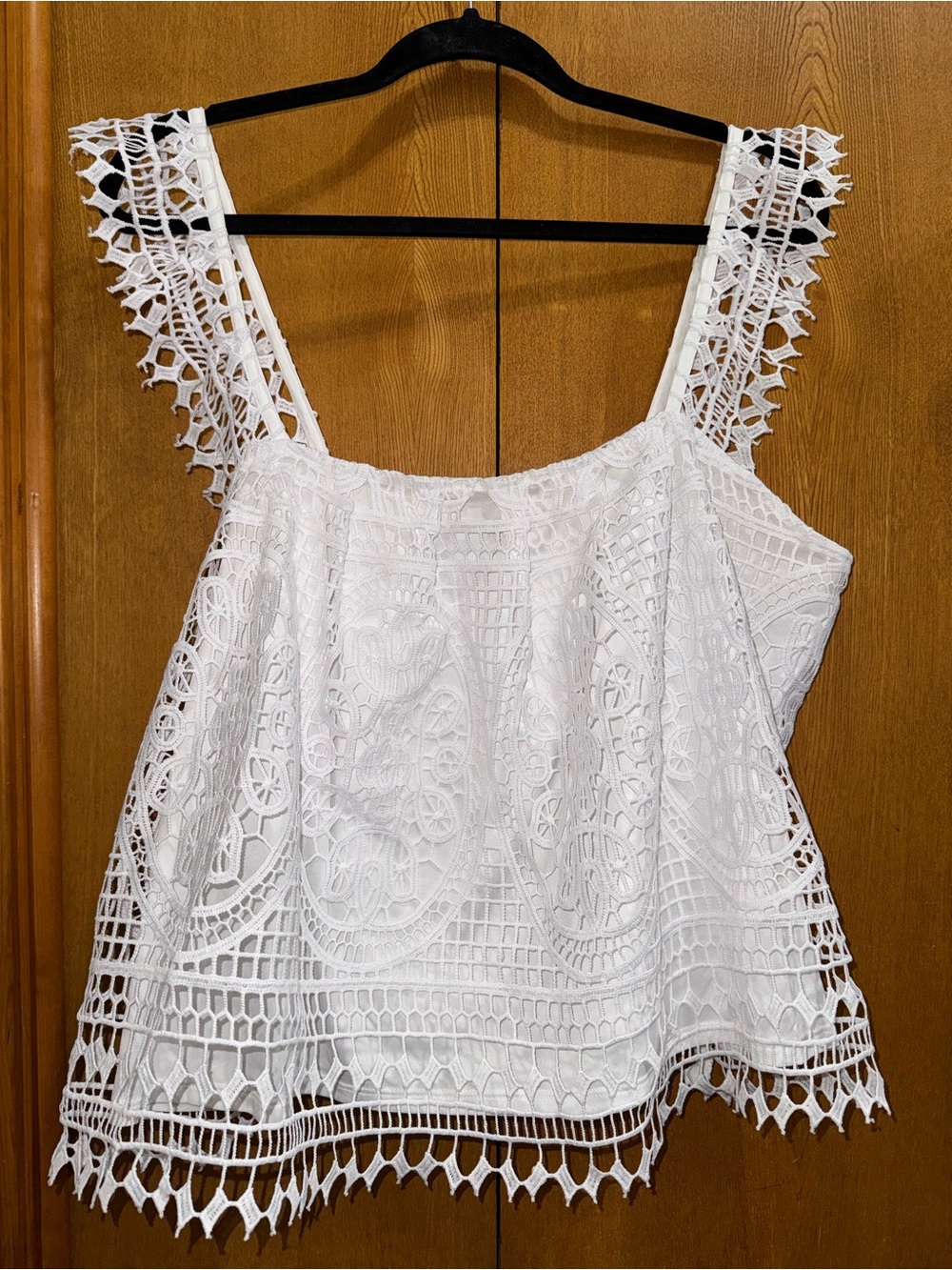Express White Crochet Lace Tank Top